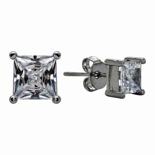 Aretes Cuadrados ADELSTEN en Chapa de Rodio y SWAROVSKI ELEMENTS INCLUYE DE REGALO ARETES DIAMOND Y CAJA PARA REGALO