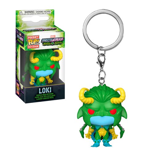 Funko Pop Llavero Loki Mech Strike Monster Hunters Marvel Figura Original
