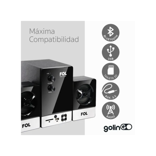 Minicomponente Fol Multimedia Bluetooth Bocina 2.1 Subwoofer.