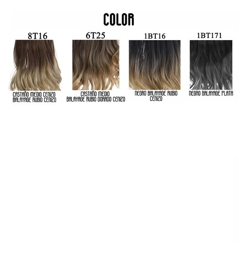 Extensiones Cabello De Liga / Halo De Fibra Resistente Al Calor M01-1BT16 NEGRO BALAYAGE RUBIO CENIZO