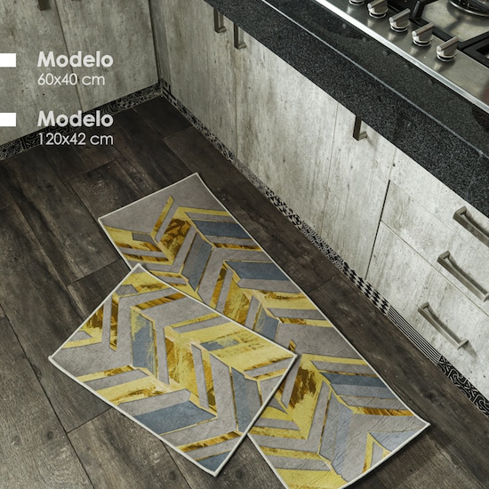  Tapetes de cocina para piso, diseño geométrico vintage