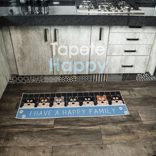 Tapete De Cocina Impermeable Antideslizante 120x42 Cm Happy