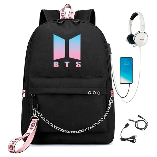 Bts Mochilas Maletas, Bt21 Bolsas De Viaje NEGRO
