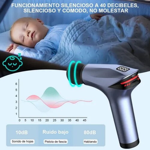 Pistola Masajeadora De Músculos 8 Velocidades Con 7 Cabeza.