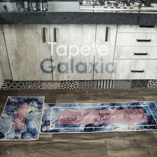 Tapete De Cocina 2 Piezas Impermeable Antideslizante Galaxia