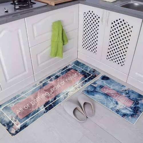 Tapete De Cocina 2 Piezas Impermeable Antideslizante Galaxia