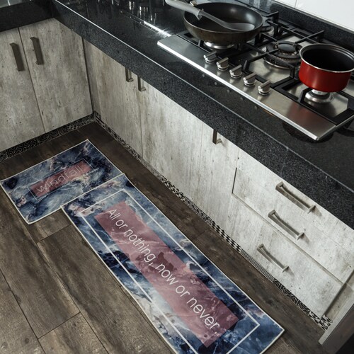 Tapete De Cocina 2 Piezas Impermeable Antideslizante Galaxia