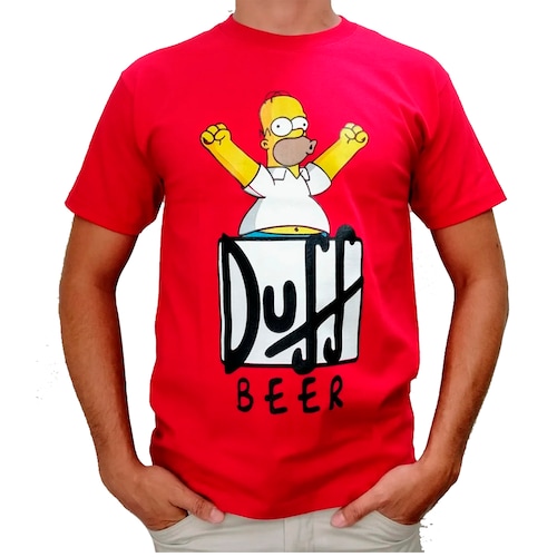 Playera Cerveza Duff Los Simpson Homero Roja