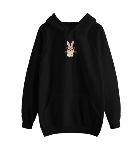 Sudadera Con Gorro Y Cangurera Bordada Love Bunny