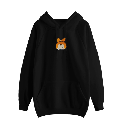 Sudadera Con Gorro Y Cangurera Bordada Corgi