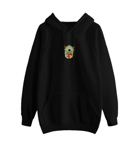 Sudadera Con Gorro Y Cangurera Bordada Amor Monstruso