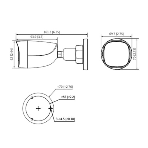 Cámara Bullet de 5 Megapíxeles / Micrófono Integrado/ DAHUA HAC-HFW1500CN-A/ Lente de 2.8mm/ 111 Grados de Apertura/ IR de 30 Mts/ Starlight/ IP67/ CVI/CVBS/AHD/TVI/