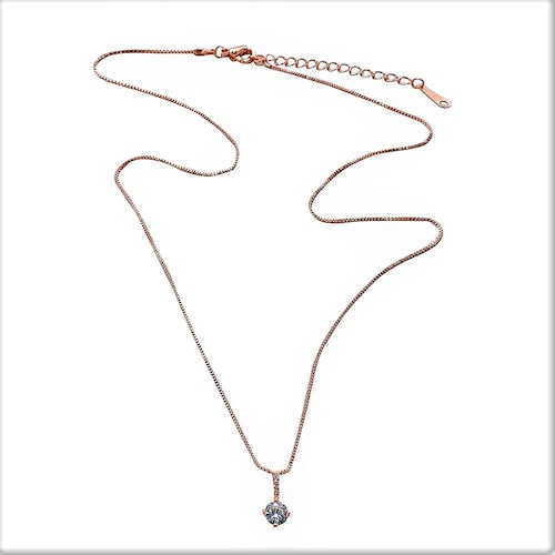 Dije Zircon ADELSTEN en Chapa de Oro Rosa y SWAROVSKI ELEMENTS INCLUYE DE REGALO ARETES DIAMOND Y CAJA PARA REGALO