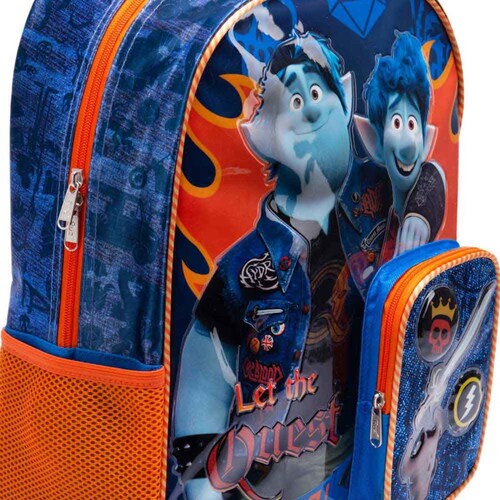Mochila escolar backpack para niño película Onward de Pixar, color azul, mod. 942643