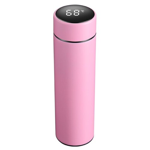 Termo Inteligente Rosa Pantalla Touch Lector Temperatura 480 ml