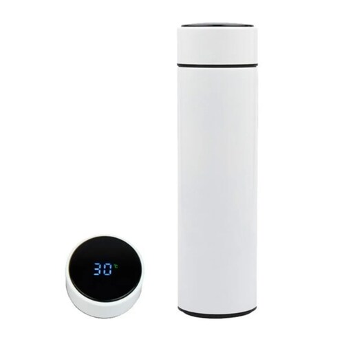 Termo Inteligente Blanco Pantalla Touch Lector Temperatura 480 ml