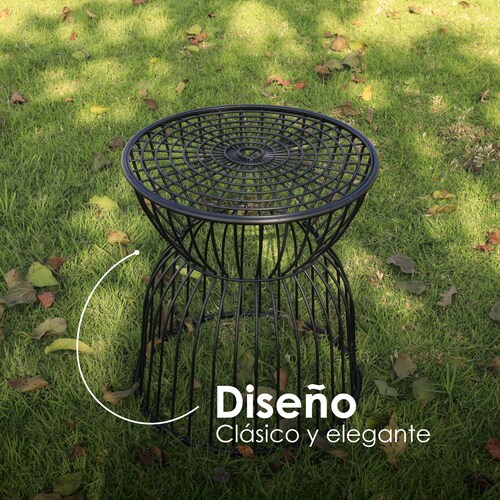 Mesa De Centro Para Exteriores, Jardín De Metal Tipo Jaula