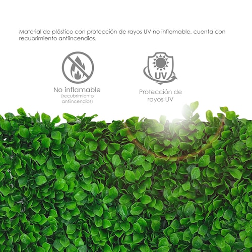 Follaje Artificial 40x60 Cm Muro Verde Sintetico Boxwood