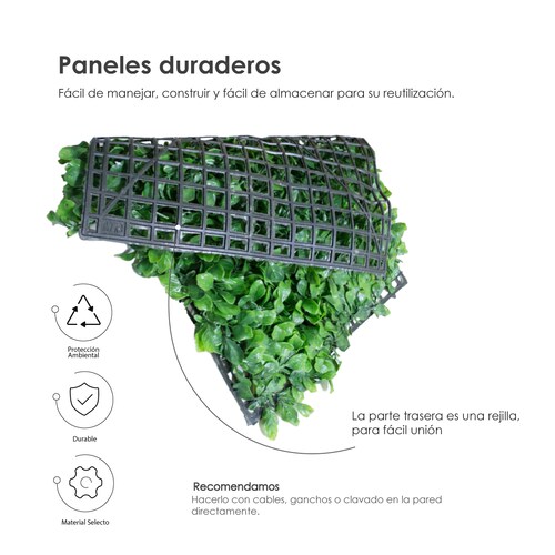 Follaje Artificial 40x60 Cm Muro Verde Sintetico Boxwood