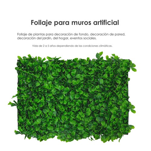 25 Piezas Follaje Artificial 40x60 Cm Muro Verde Sintetico Boxwood 