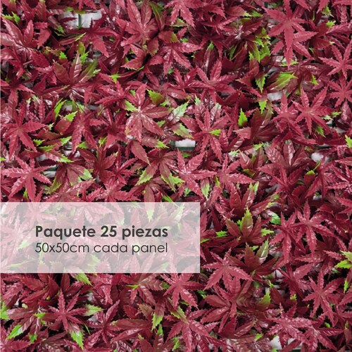 25 Piezas Follaje Artificial 50x50cm Rojo Decoración Jardin