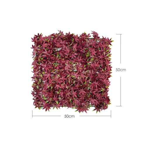 25 Piezas Follaje Artificial 50x50cm Rojo Decoración Jardin