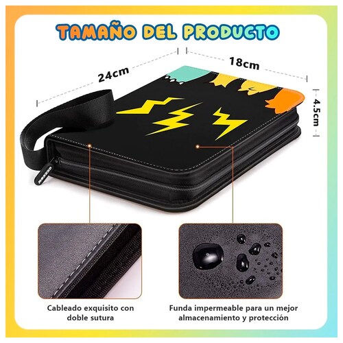 Carpeta De 4 Bolsillos Para Tarjetas De Pokémon Yugioh, Mtg