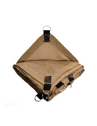 Hanlob Malla Sombra 5x5 m para Exteriores con Argollas, 90% de Sombra, Bloqueo de Rayos UV, Sombra Raschel para Jardín o Terraza, Resistente a Lluvias, Fácil y Lista para Instalar.