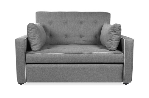 Bianca Sofá Cama Love Seat Makora Gris Claro convertible en cama con mecanismo. El envío cubre un 80% del Territorio Nacional