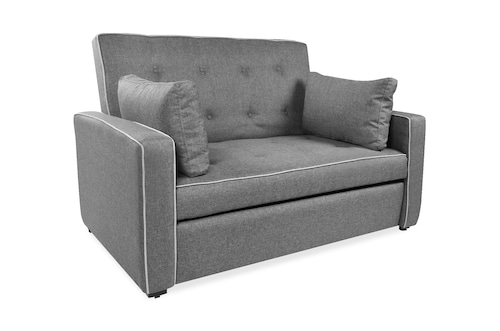 Bianca Sofá Cama Love Seat Makora Gris Claro convertible en cama con mecanismo. El envío cubre un 80% del Territorio Nacional