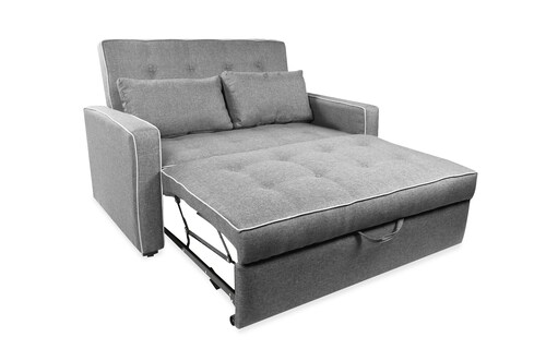 Bianca Sofá Cama Love Seat Makora Gris Claro convertible en cama con mecanismo. El envío cubre un 80% del Territorio Nacional