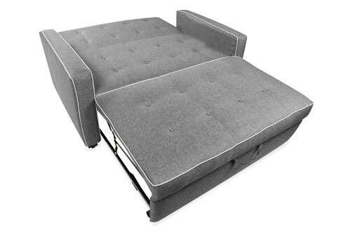 Bianca Sofá Cama Love Seat Makora Gris Claro convertible en cama con mecanismo. El envío cubre un 80% del Territorio Nacional