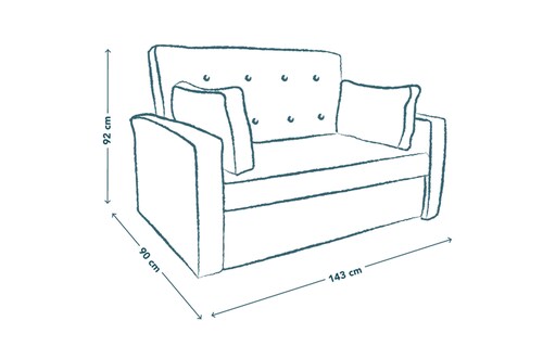 Bianca Sofá Cama Love Seat Makora Gris Claro convertible en cama con mecanismo. El envío cubre un 80% del Territorio Nacional