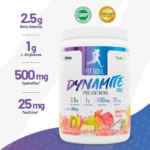 Pre entreno Fit Soul Dynamite Soul  Pre-Workout 30 servicios - Ponche de Frutas