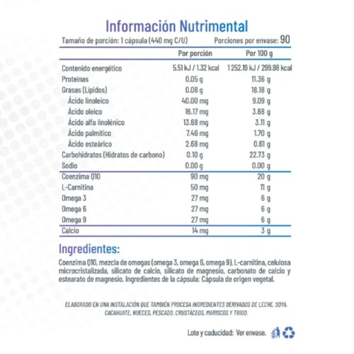 Fit Soul CARD 10 Suplemento Alimenticio 90 cápsulas Corazón Saludable / Atletas de alto rendimiento/ Q10