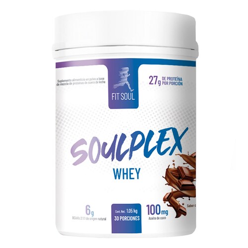 Fit Soul - SoulPlex Whey 1.05 kg 30 serv sabor Chocolate - Proteína whey - 27 g de proteína