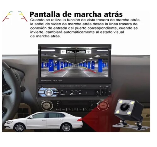 Autoestéreo Pantalla 1din Retráctil Hd Estéreo 7 In