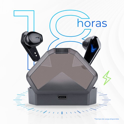 Audífonos Bluetooth Gamer Touch con Luz RGB, Manos Libres 2.5 Horas De Uso Color Negro