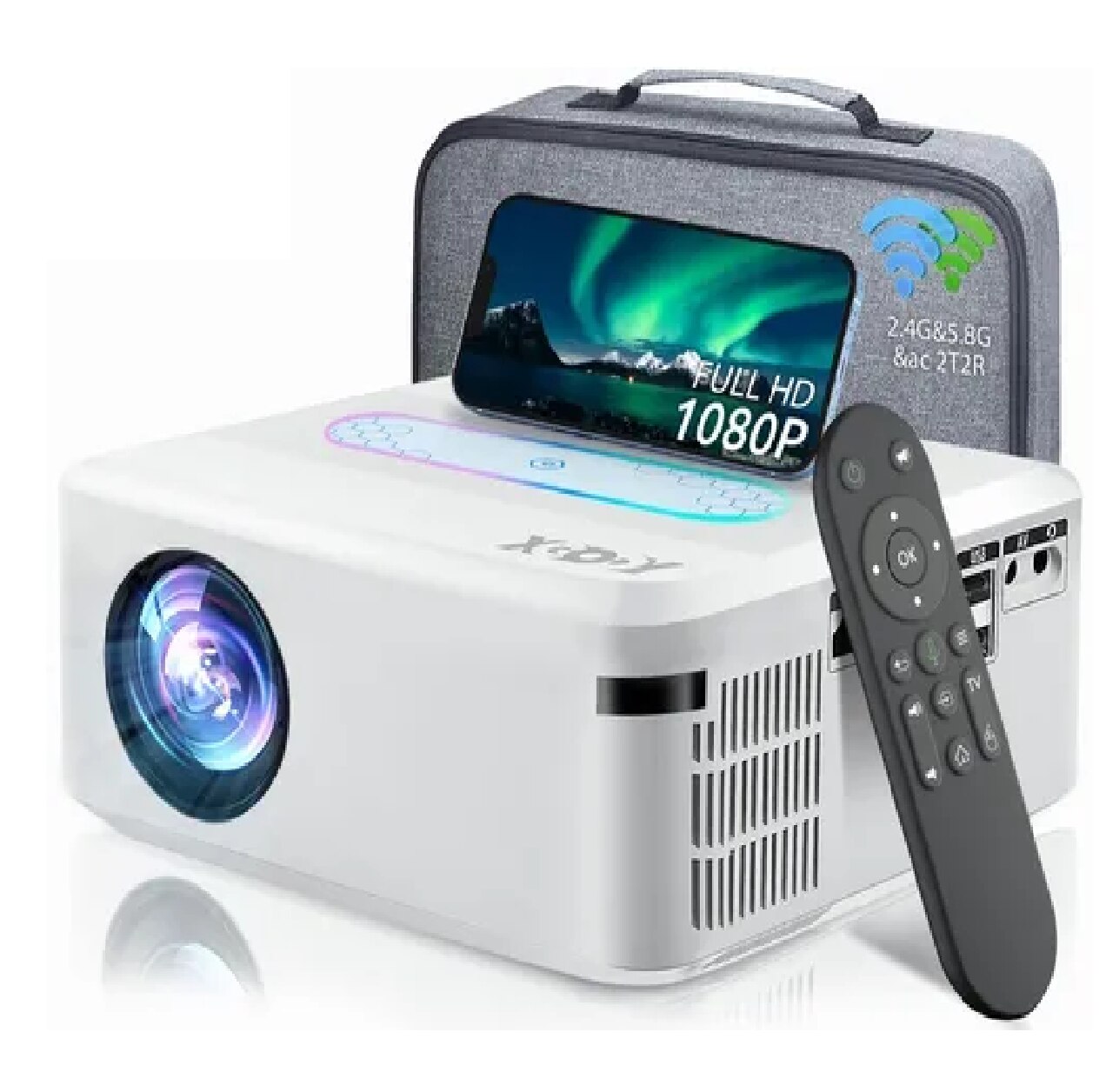 Proyector Led Android Wifi 8k Full Hd 1080p 8000lumens Blanco