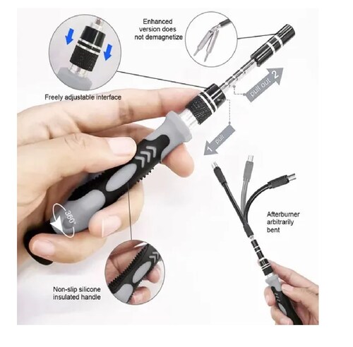 Kit De Desarmadores Y Herramientas De Precisión Negro/Blanco