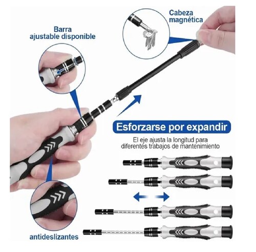 Kit De Desarmadores Y Herramientas De Precisión Negro/Blanco