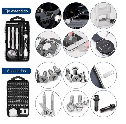 Kit De Desarmadores Y Herramientas De Precisión Negro/Blanco