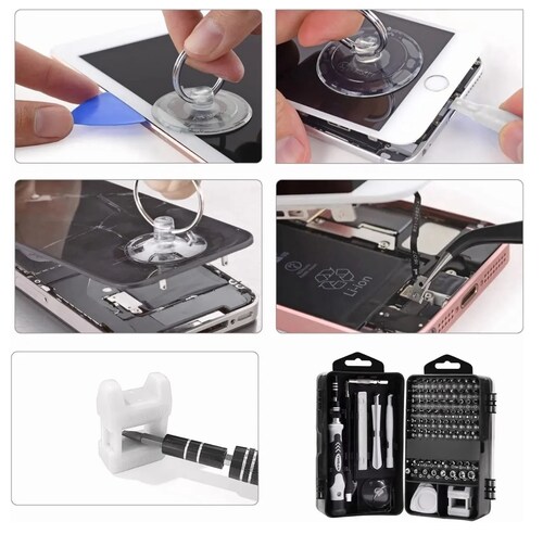 Kit De Desarmadores Y Herramientas De Precisión Negro/Blanco