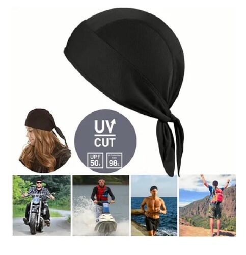  Pañuelo Ciclismo Protección Solar  Absorbe Sudor Negro
