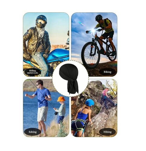  Pañuelo Ciclismo Protección Solar  Absorbe Sudor Negro
