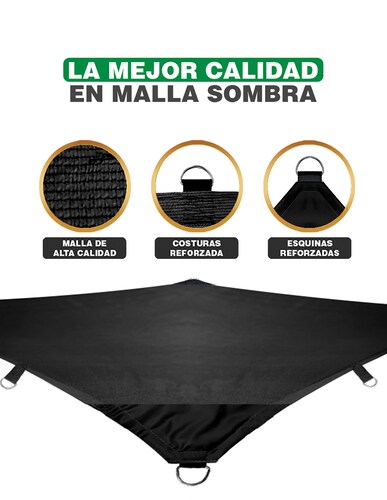 Hanlob Malla Sombra 3x2 m para Exteriores Extra Reforzada, 90% de Sombra, Bloqueo de Rayos UV, Sombra Raschel para Jardín o Terraza, Resistente a Lluvias, Fácil y Lista para Instalar.