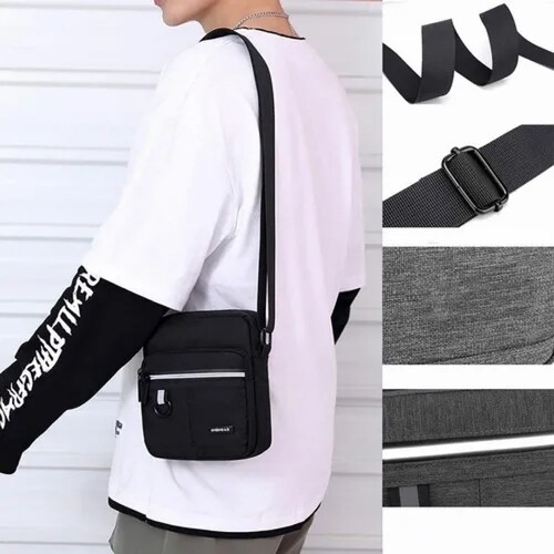 Bandolera Pequeña De Lona Para Hombre, Bolsas De Hombro Band