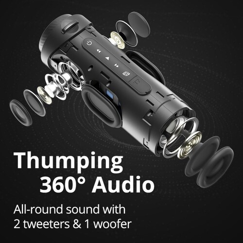 Tronsmart Bocina Bluetooth T7 30W, Altavoz inalámbrico con Luces LED 