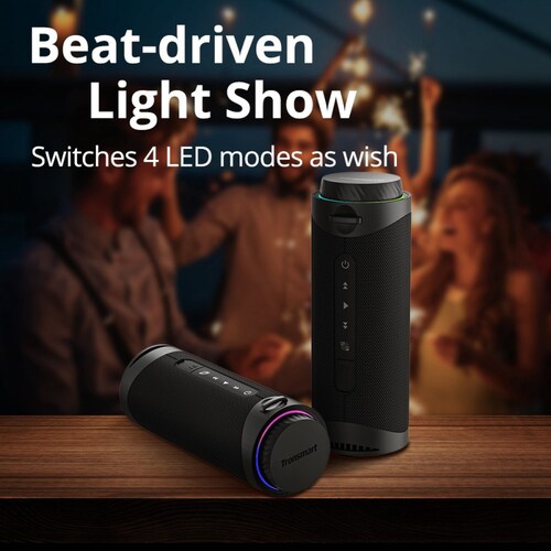 Tronsmart Bocina Bluetooth T7 30W, Altavoz inalámbrico con Luces LED 