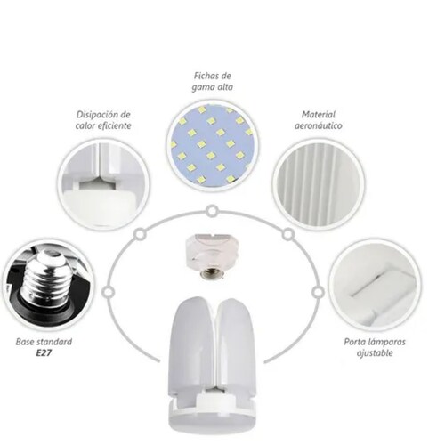 Lampara Led 60w Tipo Ventilador Alta Luminosidad Foco Luz